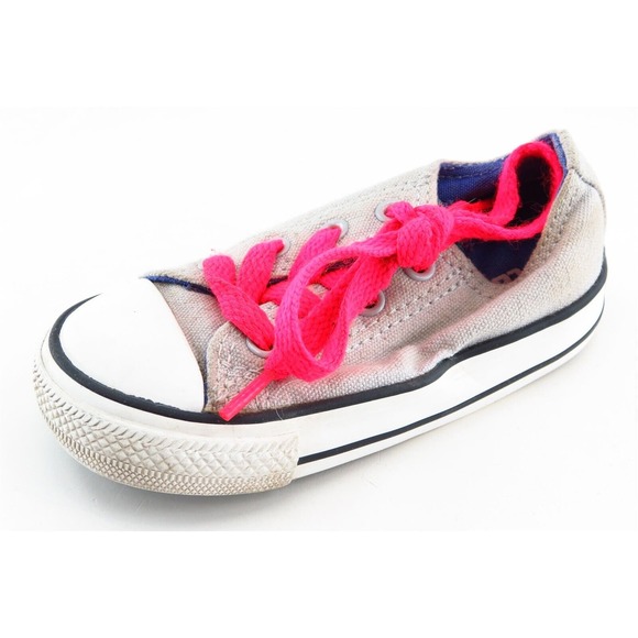 Converse‎ All Star Gray Fabric Casual Shoes Toddler Girls Sz 6 - Picture 1 of 6